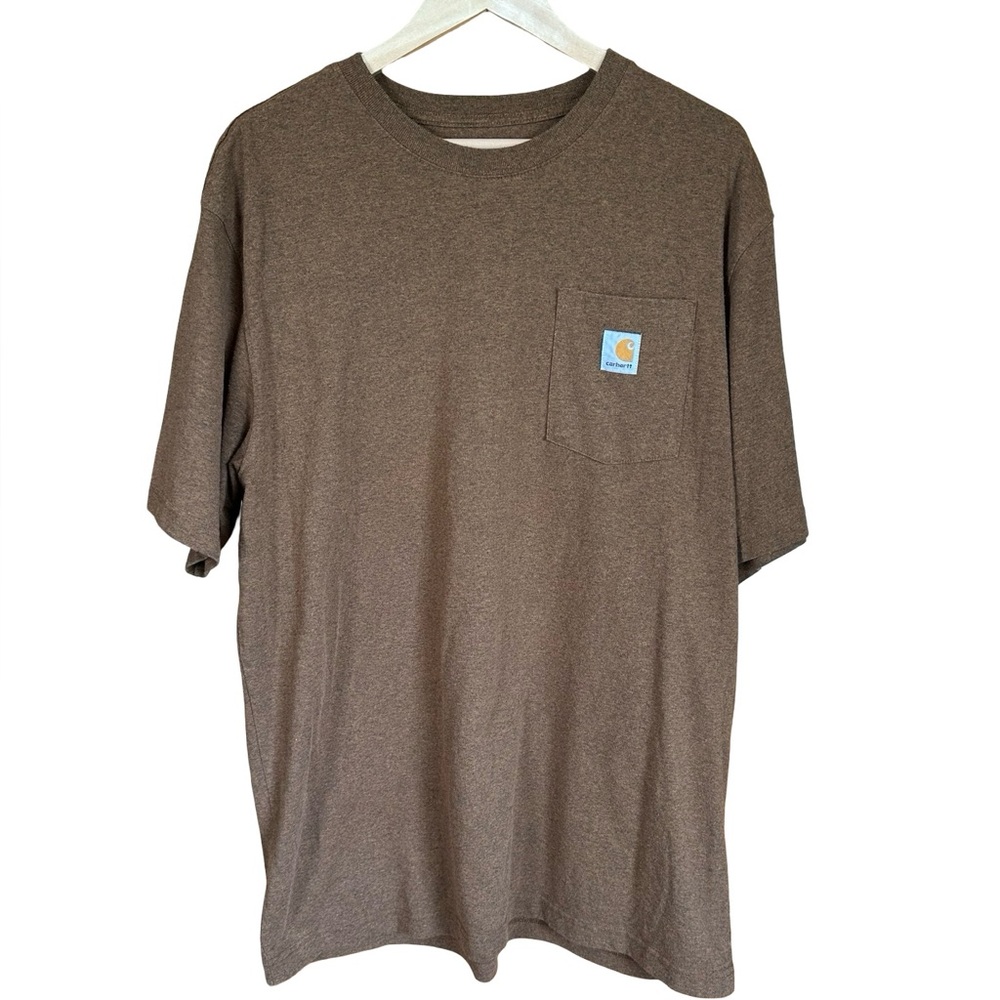 Carhartt Shirt Mens Brown Short Sleeve Front Pocket Original Fit T-Shirt LT